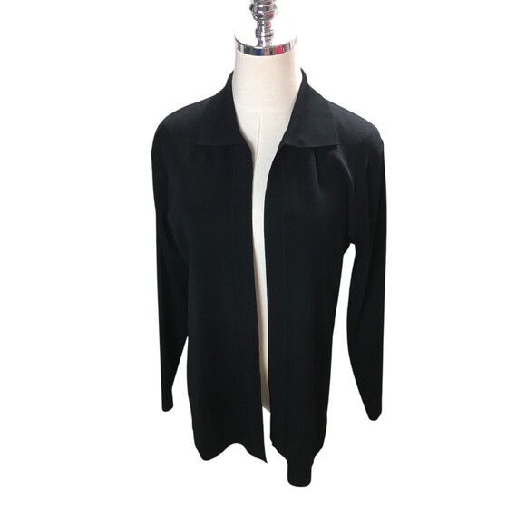 Misook Cardigan Women's Size XS Petite Black Collar Neckline - Picture 1 of 5